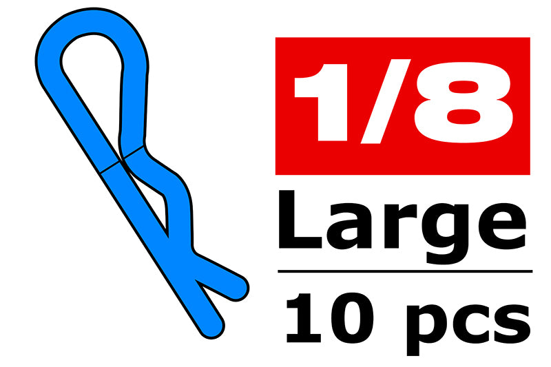 Team Corally-Team Corally - Body Clips - 45?? Bent - Large - Blue - 10 pcs -rc-cars-scale-models-sunshine-coast