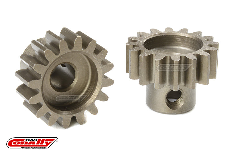 Team Corally-Team Corally - M1.0 Pinion - Short - Hardened Steel - 16 Teeth - Shaft Dia. 5mm -rc-cars-scale-models-sunshine-coast