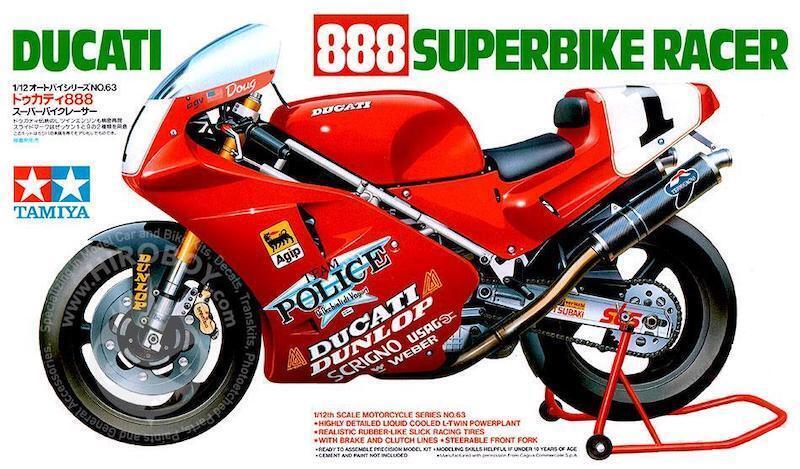 Tamiya-Tamiya 1/12 DUCATI 888 SUPERBIKE 14063-rc-cars-scale-models-sunshine-coast