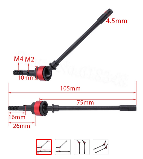 Techtonic-Techtonic Hard Steel Front Axle CVD Drive Shaft -rc-cars-scale-models-sunshine-coast