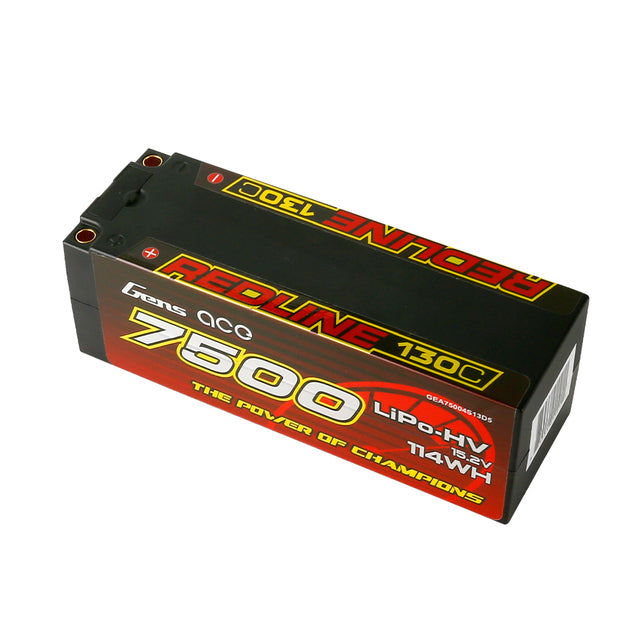 Gens Ace-Gens Ace 4S Redline 7500mAh 15.2V 130C Hardcase/5mm bullet HV LiPo Battery (Deans)-rc-cars-scale-models-sunshine-coast