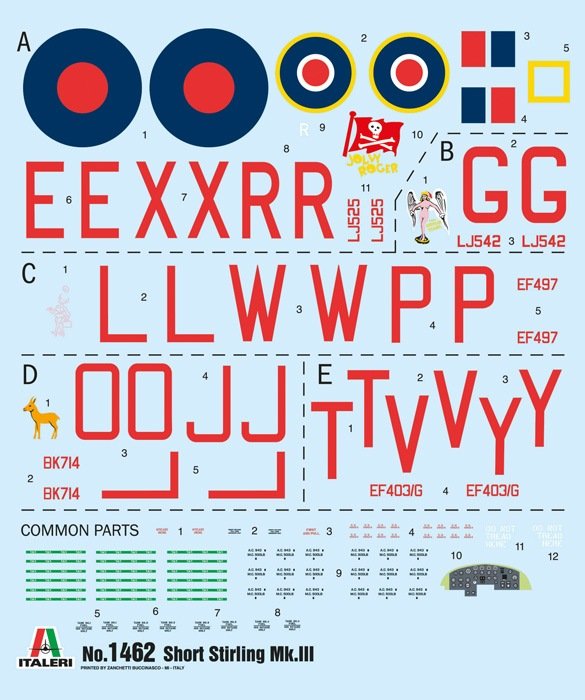 Italeri 1462 1/72 Scale Short Stirling Mk. III (British WW2 Bomber) Plastic Model Kit (Scale Model) - Techtonic Hobbies - Italeri