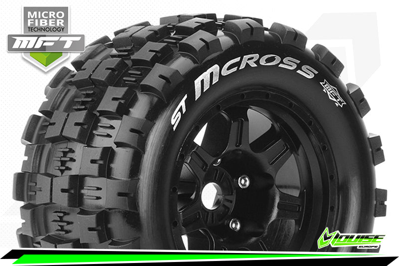 Louise World-MFT 1/8 ST-MCROSS Stadium Truck TIRE SPORT / 1/2 OFFSET BLACK RIM HEX 17mm / MOUNTED-rc-cars-scale-models-sunshine-coast