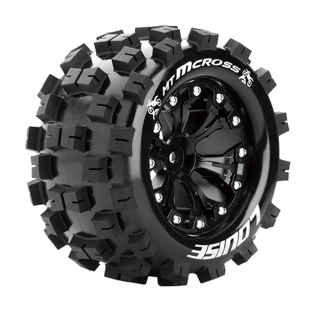 Louise World MT-Mcross 2.8 tyre w/rim Black 12mm hex LT3274BH - Techtonic Hobbies - Louise World