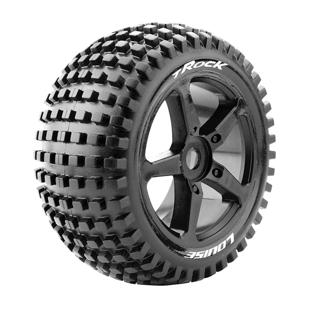 Louise World T-Rock 1/8th Truggy Tire Black/spoke LT3251B - Techtonic Hobbies - Louise World