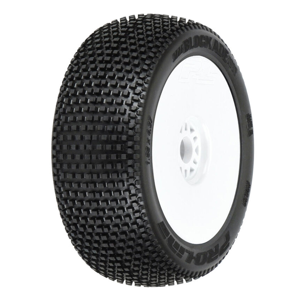 Proline Blockade S3 (Soft) Off-Road 1/8 Buggy Tires Mounted On V2 White Wheels (2) Pr9039-233 - Techtonic Hobbies - Proline Racing