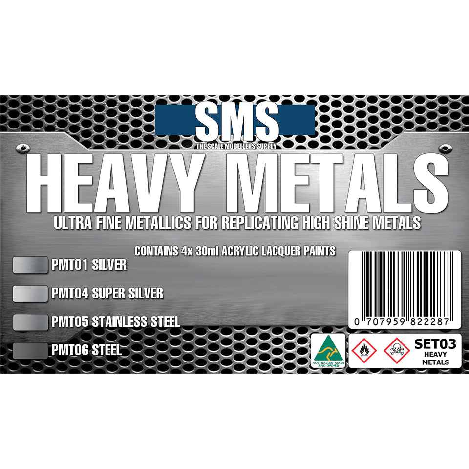 Scale Modellers Supplies Heavy Metals Colour Set (Scale Models) - Techtonic Hobbies - Scale Modellers Supply