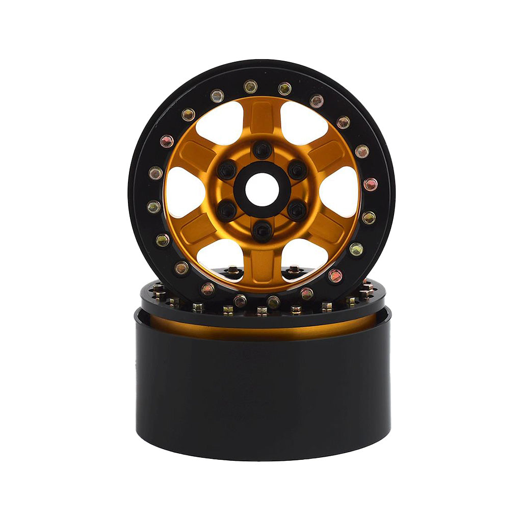 SSD RC Challenger 1.9" Beadlock Wheels (Gold) (2) - Techtonic Hobbies - SSD