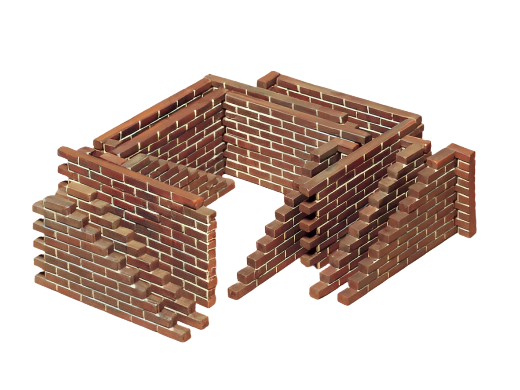 Tamiya-Tamiya 1/35 Brick Wall Set 35028-rc-cars-scale-models-sunshine-coast