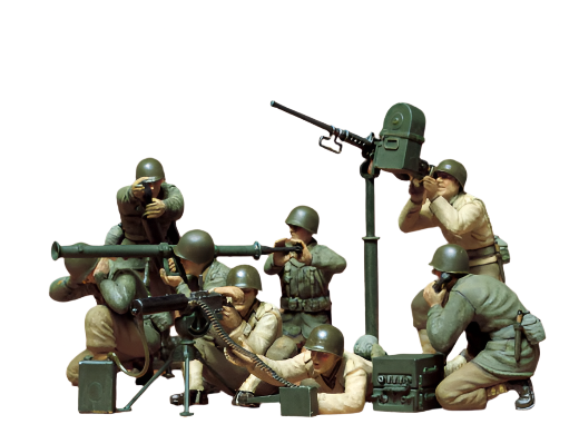 Tamiya-Tamiya 1/35 US Gun & Mortar Team 35086-rc-cars-scale-models-sunshine-coast