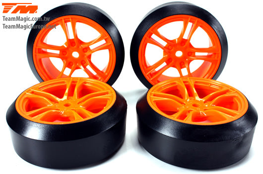 Team Magic-E4D Mounted Drift Tyre 45 Degree Orange (503390) -rc-cars-scale-models-sunshine-coast