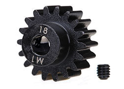 Traxxas-Gear, 18-T pinion (machined) (1.0 metric pitch) (fits 5mm shaft)/ set screw (for use only with steel spur gears) -rc-cars-scale-models-sunshine-coast