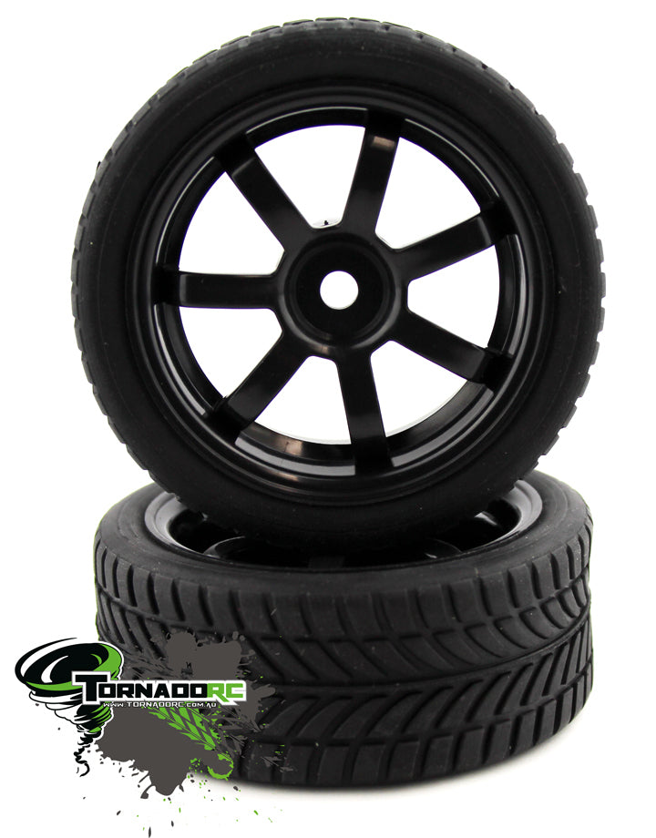Tornado RC-Tornado Rc 1/10 Black Tires 1 Pair Not Glued -rc-cars-scale-models-sunshine-coast