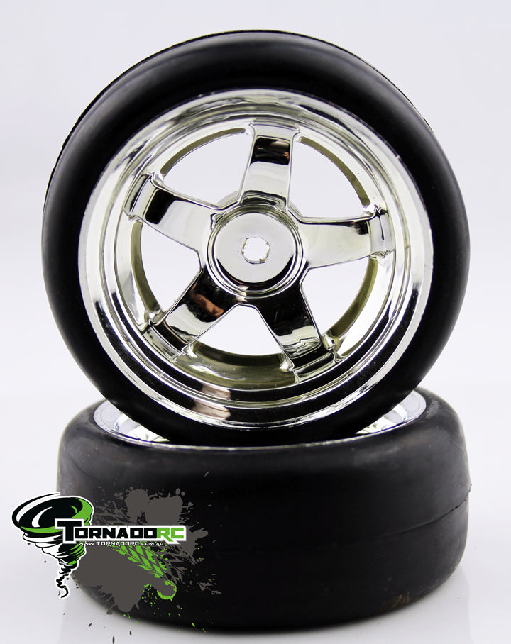 Tornado RC-Tornado Rc 1/10 Chrome Tires Bright Silv 1 Pair Not Glued -rc-cars-scale-models-sunshine-coast