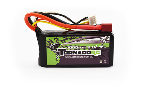 Tornado RC-Tornado Rc-3S-1000Mah-40C Soft Case Lipo 11.1V Deans -rc-cars-scale-models-sunshine-coast