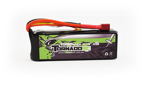 Tornado RC-Tornado Rc-3S-1900Mah-40C Soft Case Lipo 11.1V Deans -rc-cars-scale-models-sunshine-coast
