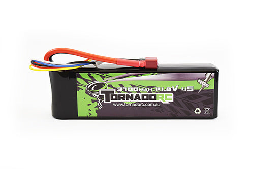 Tornado RC-Tornado Rc-4S-3700Mah-40C Soft Case Lipo 14.8V Deans -rc-cars-scale-models-sunshine-coast