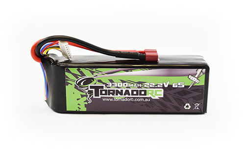 Tornado RC-Tornado Rc-6S-3300Mah-40C Soft Case Lipo 22.2V Deans -rc-cars-scale-models-sunshine-coast