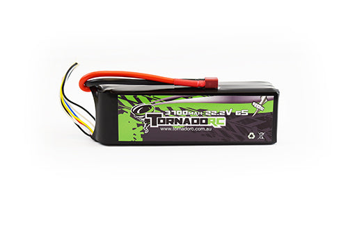 Tornado RC-Tornado Rc-6S-3700Mah-40C Soft Case Lipo 22.2V Deans -rc-cars-scale-models-sunshine-coast