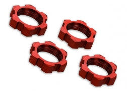 Traxxas-Traxxas Copy of  Wheel Nuts Splined 17Mm Serrated - Red Anodised 4 T7758R-rc-cars-scale-models-sunshine-coast