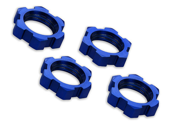 Traxxas-Traxxas Wheel Nuts Splined 17Mm Serrated - Blue Anodised 4 T7758-rc-cars-scale-models-sunshine-coast