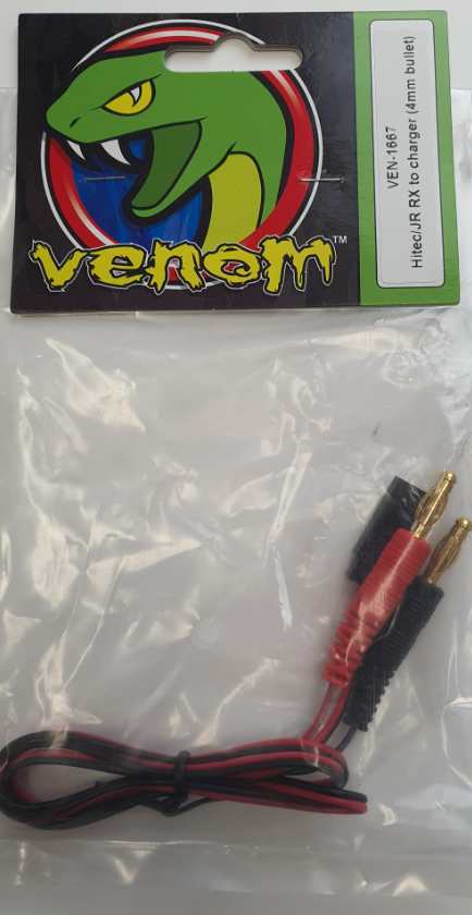 VENOM-Hitec / JR RX Charge Lead (4mm Bullet)-rc-cars-scale-models-sunshine-coast