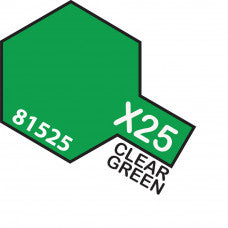 Tamiya-Tamiya Acrylic Mini X-25 CLEAR GREEN-rc-cars-scale-models-sunshine-coast