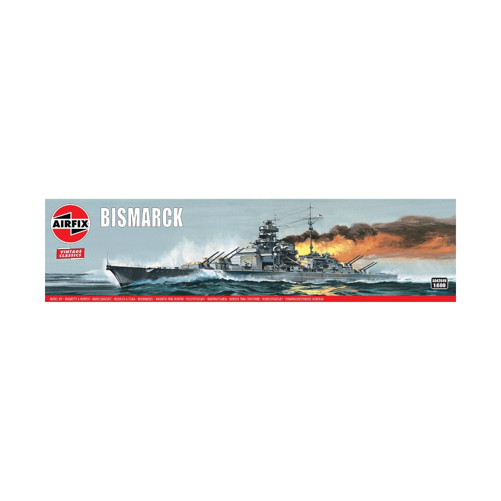 Airfix Vintage Classic A04204V 1/600 Scale Bismarck German Warship Scale Model - Techtonic Hobbies - Airfix