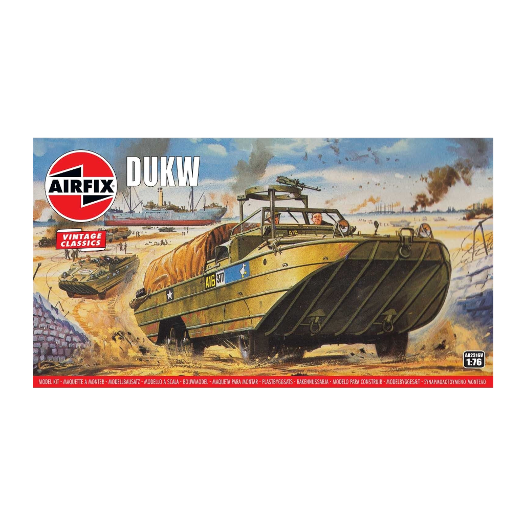 Airfix Vintage Classic A02316V 1/76 Scale DUKW "Duck" Amphibious Truck Model Kit - Techtonic Hobbies - Airfix