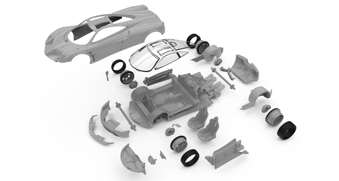 Airfix 1/43 Starter Set Pagani Huayra Plasitc Model Kit 55008 - Techtonic Hobbies - Airfix