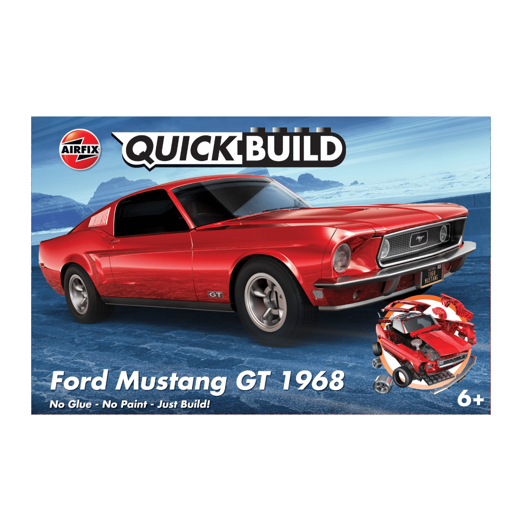 Airfix J6035 Airfix Quickbuild 1968 Ford Mustang Gt Scaled Plastic Model Kit - Techtonic Hobbies - Airfix