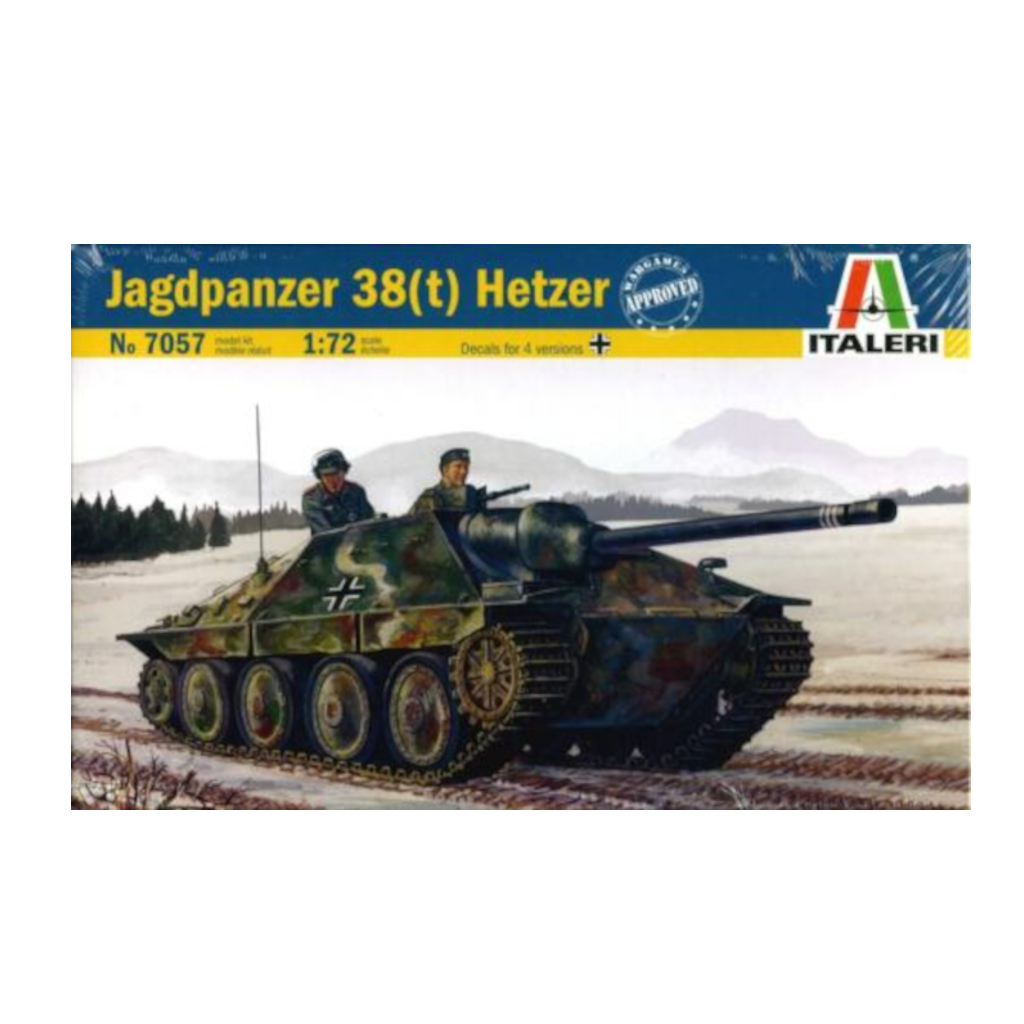Italeri 07057 1/72 Scale Jagdpanzer 38T 'Hetzer' German WW2 Tank Destroyer Model Kit - Techtonic Hobbies - Italeri