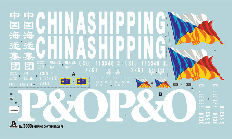 Italeri 003888 1/24 Scale 20 Feet Shipping Container - Techtonic Hobbies - Italeri