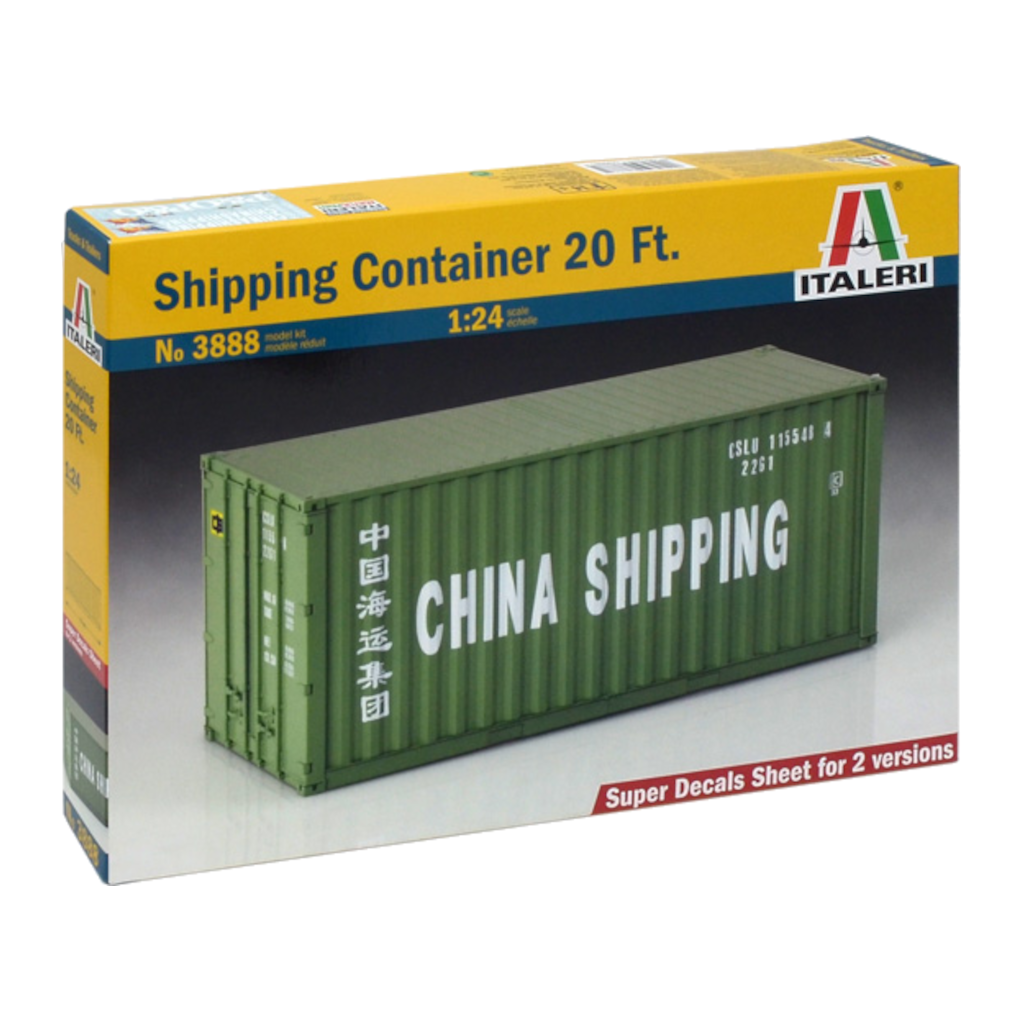 Italeri 003888 1/24 Scale 20 Feet Shipping Container - Techtonic Hobbies - Italeri