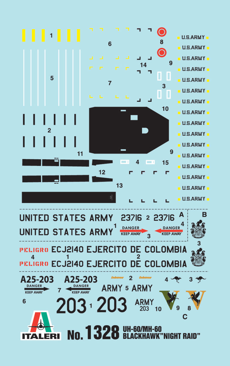 Italeri 001328 1/72 Uh60/Mh60 Blackhawk Night Raid (With Australian Markings) - Techtonic Hobbies - Italeri