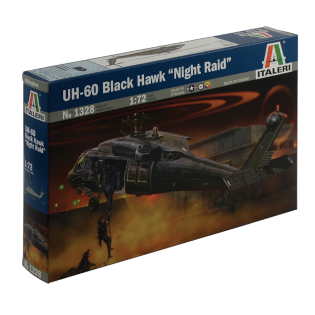 Italeri 001328 1/72 Uh60/Mh60 Blackhawk Night Raid (With Australian Markings) - Techtonic Hobbies - Italeri