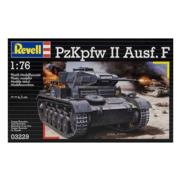 Revell 03229 1:76 Scale Panzer PzKpfw II Aus.F (German WW2 Tank) Plastic Model Kit (Scale Model) - Techtonic Hobbies - Revell