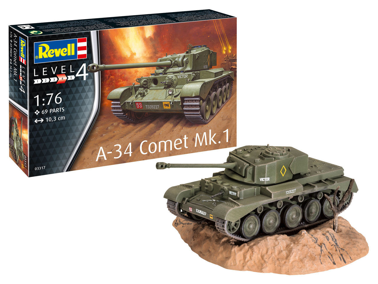 Revell 03323 1/76 Scale M24 Chaffee Light Tank Model Kit - Techtonic Hobbies - Revell