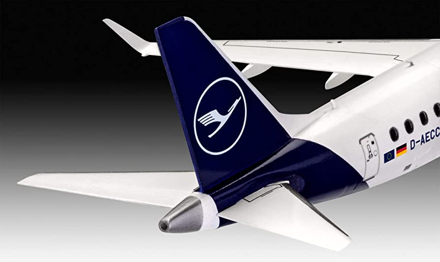 Revell 03883 1/144 Scale Embraer 190 Lufthansa "New Livery" Model Kit - Techtonic Hobbies - Revell