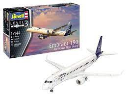 Revell 03883 1/144 Scale Embraer 190 Lufthansa "New Livery" Model Kit - Techtonic Hobbies - Revell
