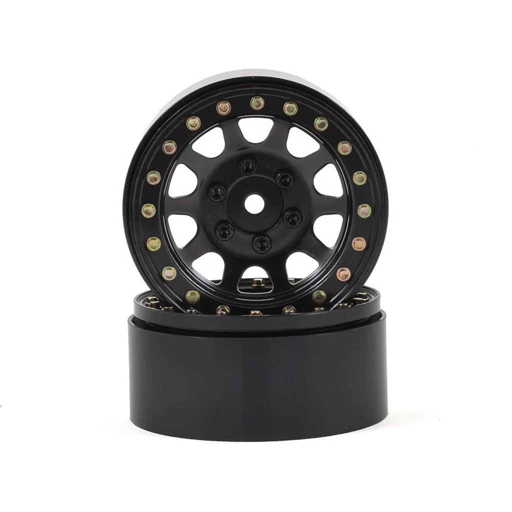 SSD RC D Hole 1.9 Steel Beadlock Crawler Wheels (Black) (2) - Techtonic Hobbies - SSD