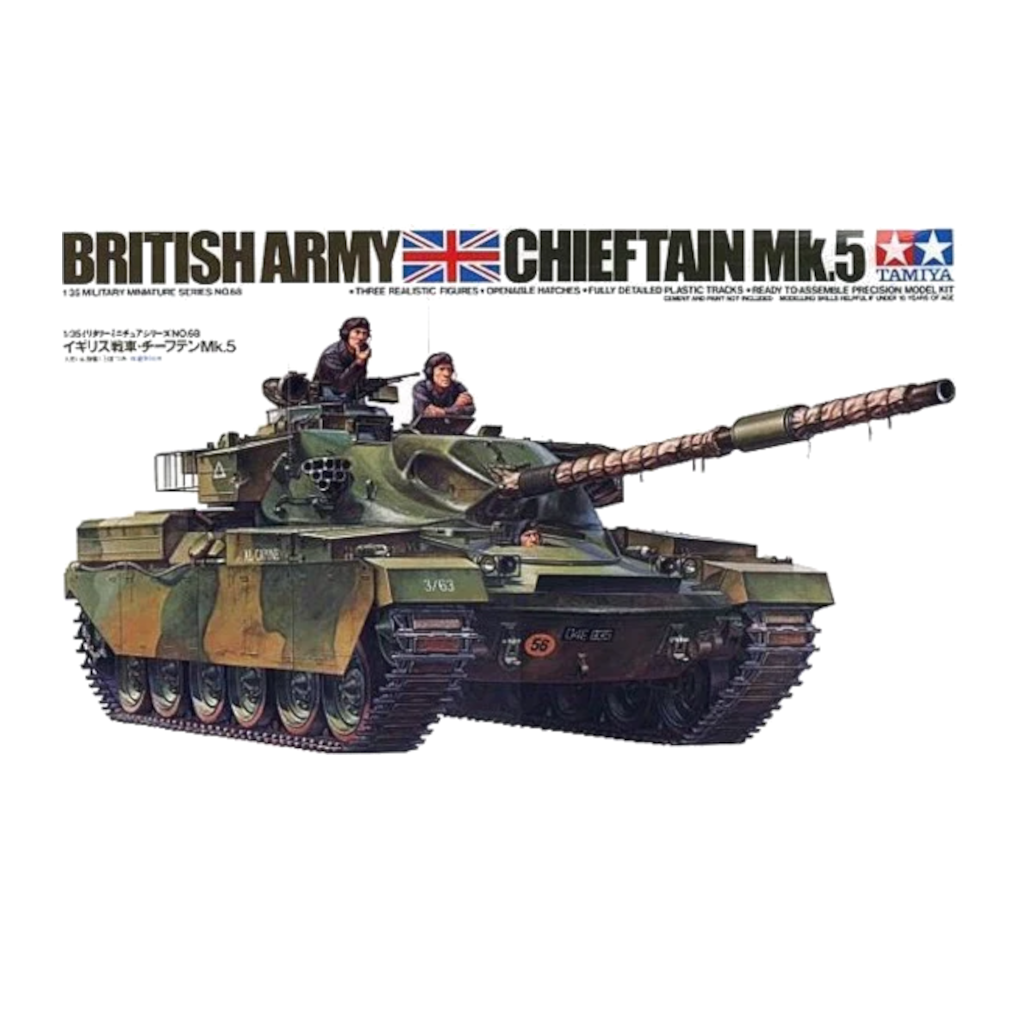 Tamiya 35068 1/35 British Army Chieftain Mk.5 Tank Model Kit - Techtonic Hobbies - Tamiya