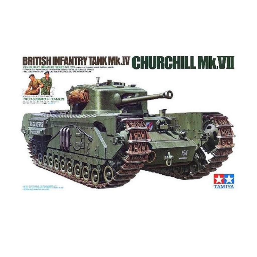 Tamiya 35210 1/35 Scale British Infantry Tank Churchill Mk.VII Model Kit - Techtonic Hobbies - Tamiya