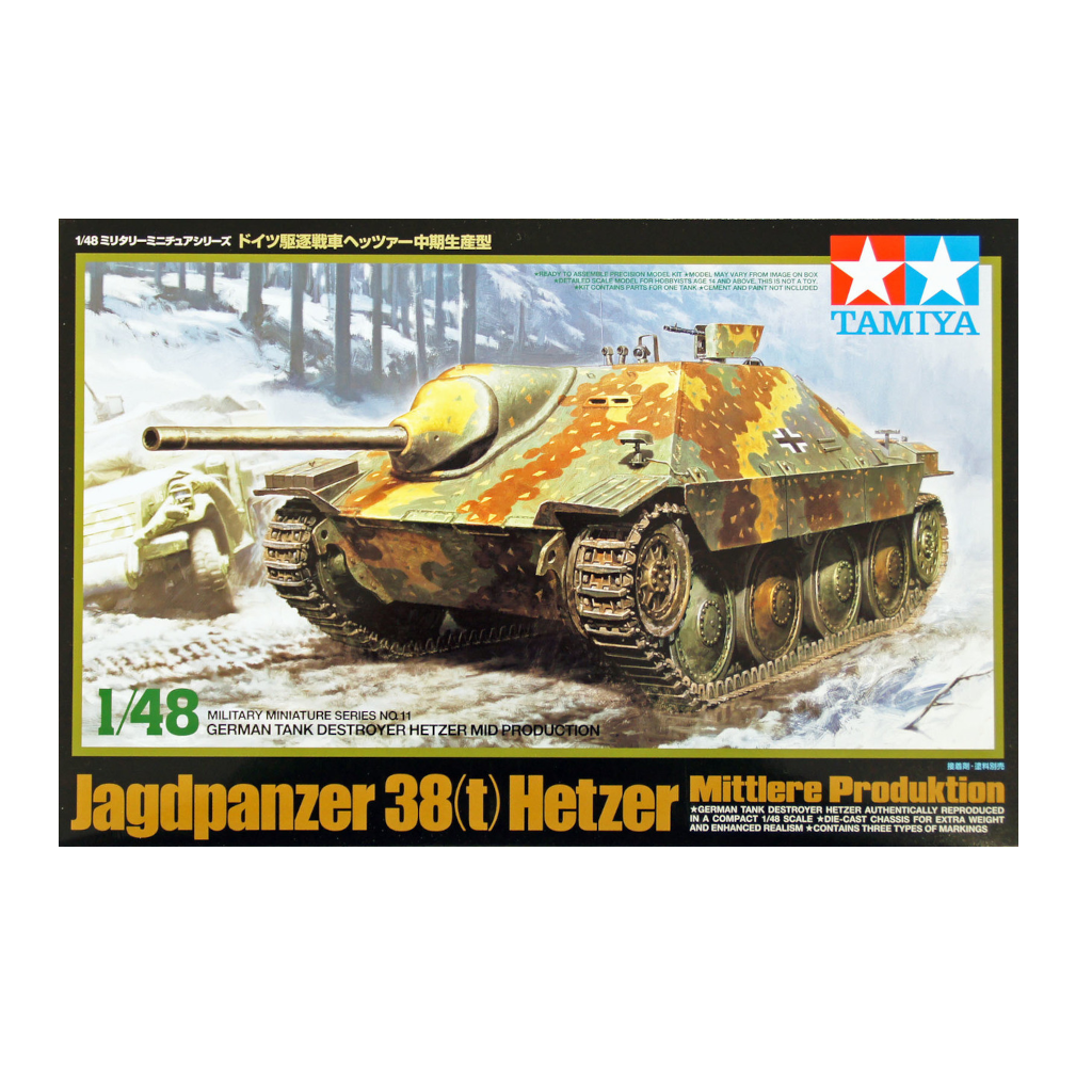 Tamiya 32511 1/48 Scale German Tank Destroyer Hetzer Mid Production Kit - Techtonic Hobbies - Tamiya
