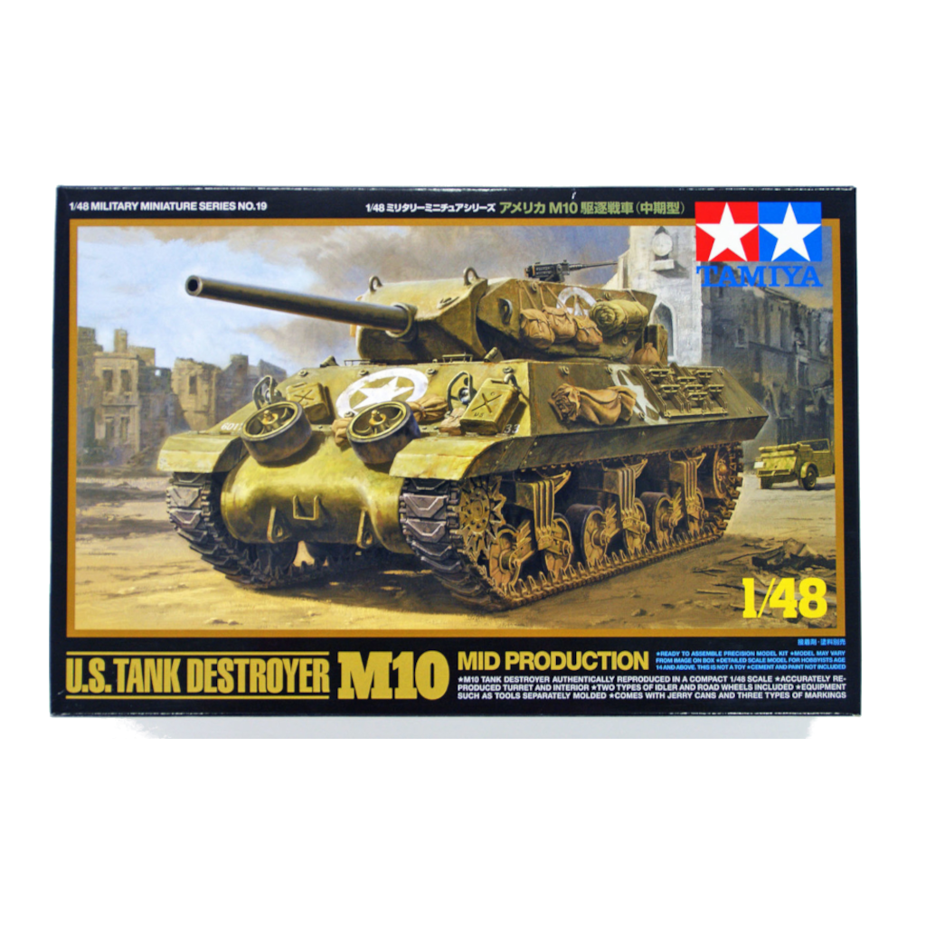 Tamiya 32519 1/48 scale US Tank Destroyer M10 Mid Production kit - Techtonic Hobbies - Tamiya