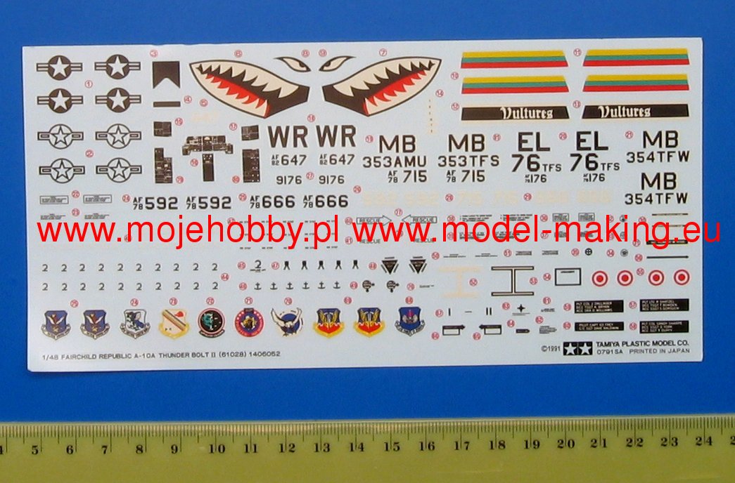 Tamiya 61028 1/48 Scaler U.S.A.F. Fairchild Republic A-10A Thunderbolt II kit - Techtonic Hobbies - Tamiya