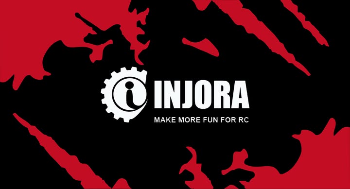 Injora RC crawler parts Logo in red and black 
