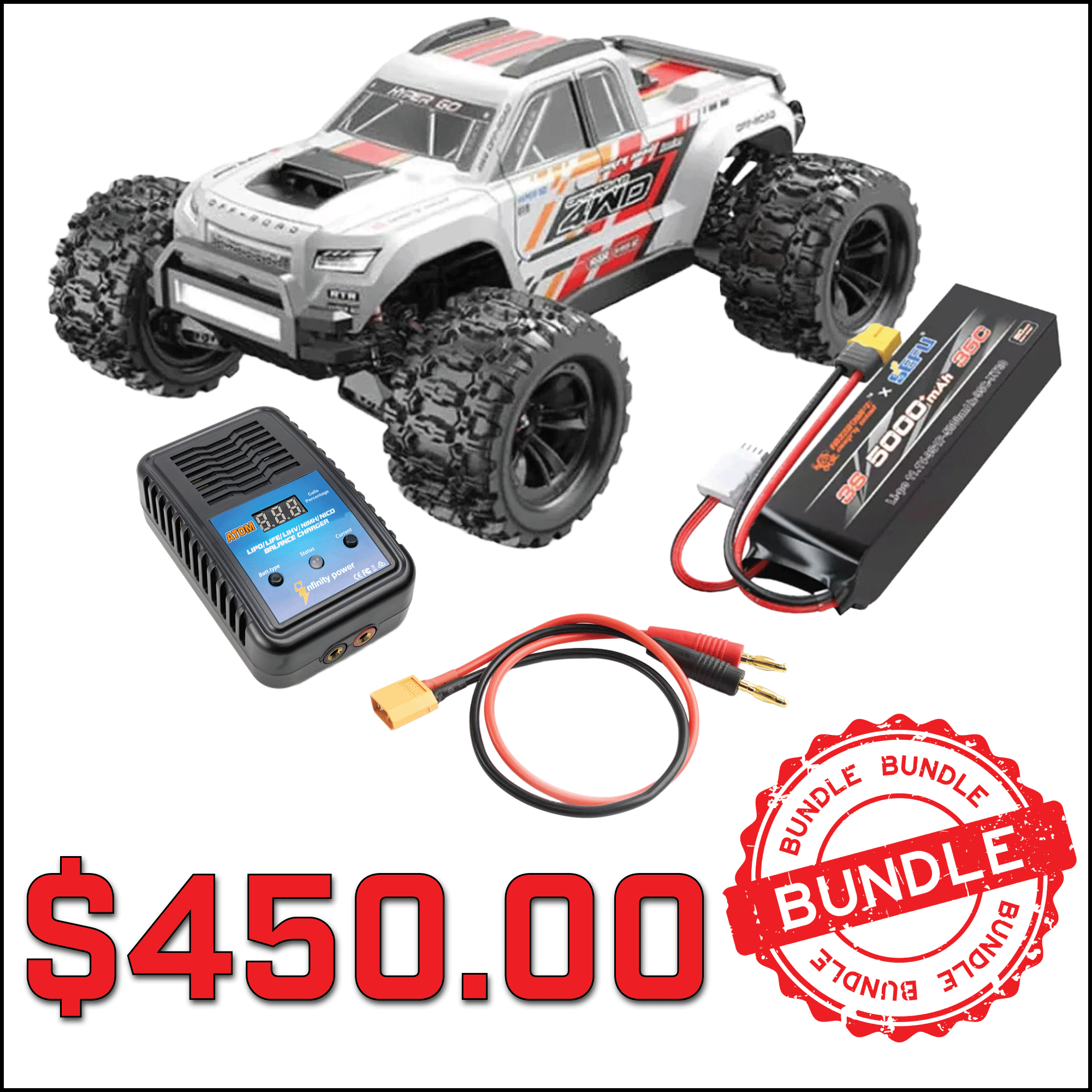 MJX 1/10 Hyper Go 4WD Brushless RC Monster Truck V2 (MJX-10208-W)