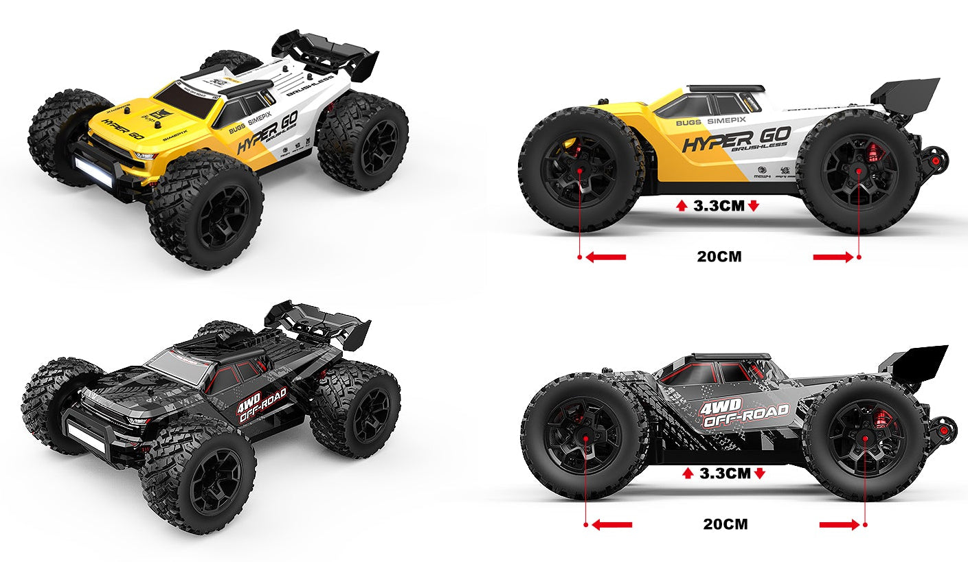MJX MJX Hyper Go 14207 Brushless 1/14 RC Car – 53km/h 4WD Off-Road Racing Truck with Extra Shell