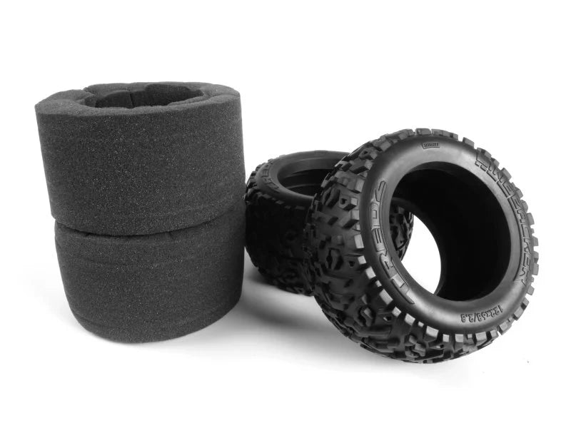 Maverick Quantum2 XT 2.8in assembled and glued wheel tire and foams complete set of 4 (green)